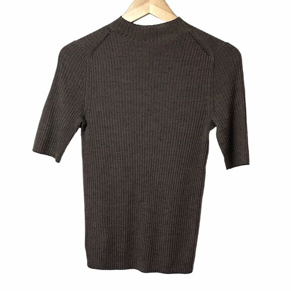 Leenda Mock Neck Sweater in Regal Wool Deep Navy/dark Beige Med - Picture 4 of 13